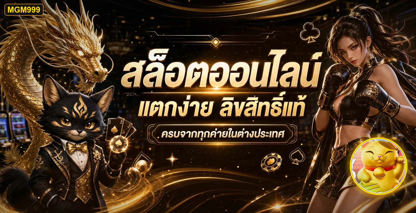 แบนเนอร์ MGM999 สล็อต PG พร้อมตัวละครแฟนตาซี